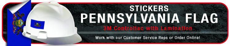 Pennsylvania State Flag Stickers | CustomHardHats.com